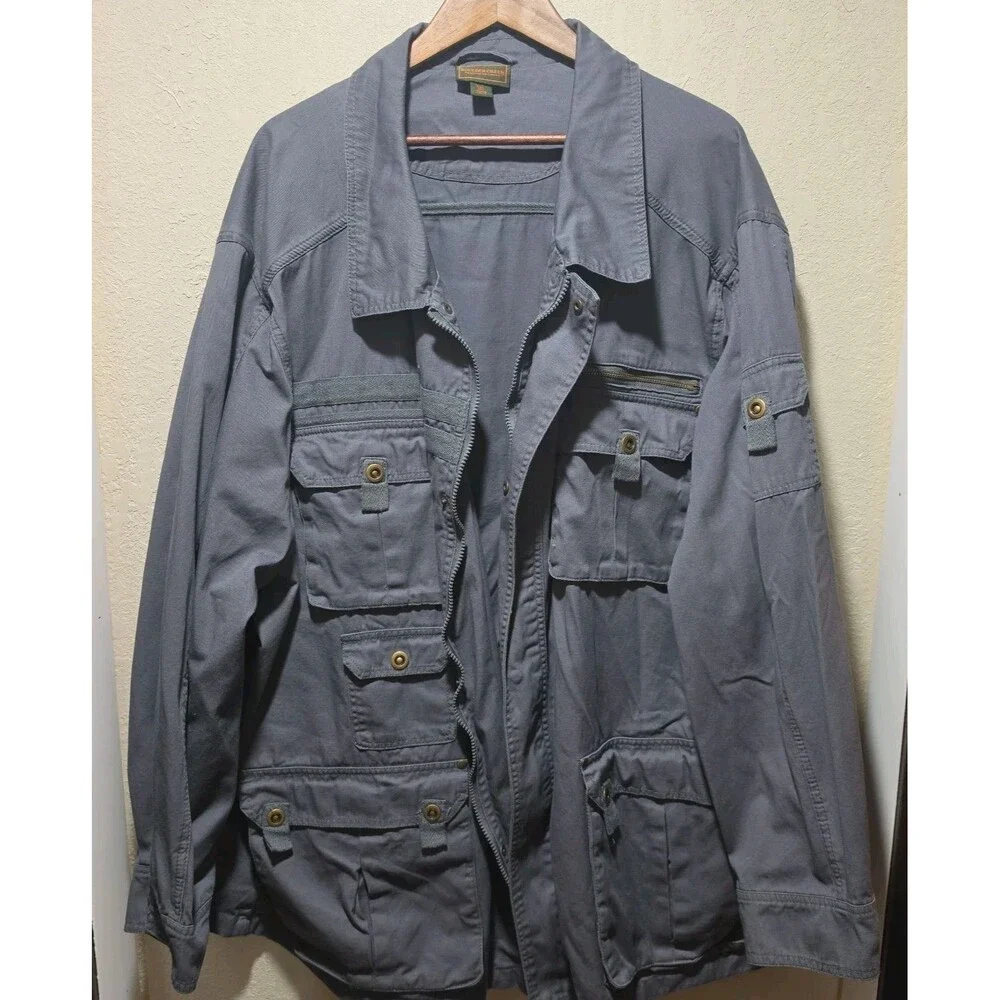 Boulder Creek Trading Company Jacket Men 5XL Tall Gray Field Utility Pocketed